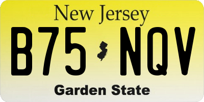 NJ license plate B75NQV
