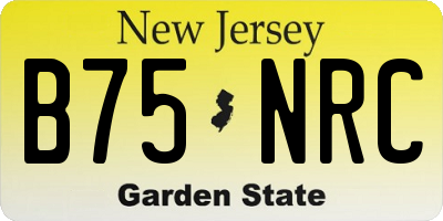 NJ license plate B75NRC