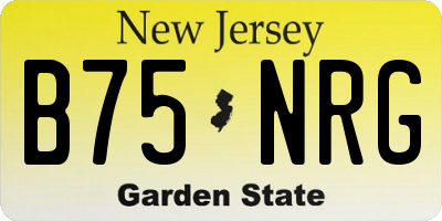 NJ license plate B75NRG