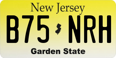 NJ license plate B75NRH