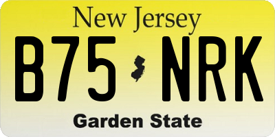 NJ license plate B75NRK