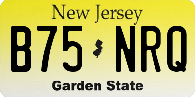 NJ license plate B75NRQ
