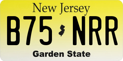 NJ license plate B75NRR