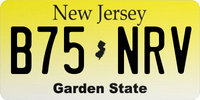 NJ license plate B75NRV