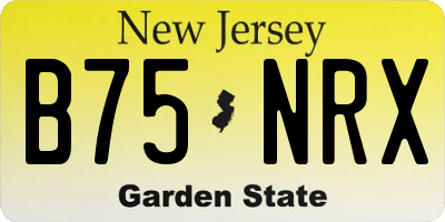 NJ license plate B75NRX
