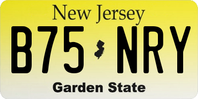 NJ license plate B75NRY