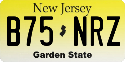 NJ license plate B75NRZ