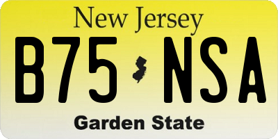NJ license plate B75NSA