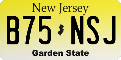 NJ license plate B75NSJ