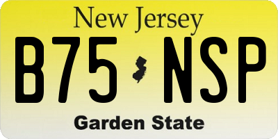 NJ license plate B75NSP
