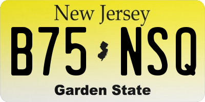 NJ license plate B75NSQ