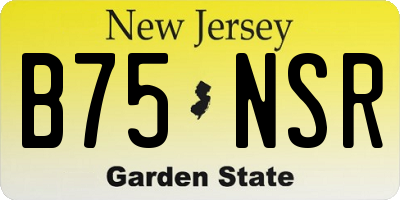NJ license plate B75NSR