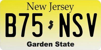 NJ license plate B75NSV