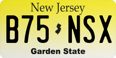 NJ license plate B75NSX