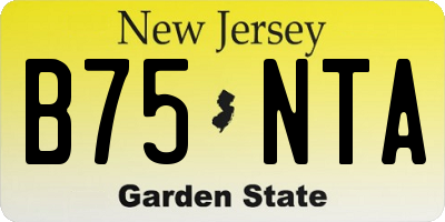 NJ license plate B75NTA