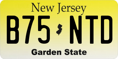 NJ license plate B75NTD