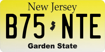 NJ license plate B75NTE