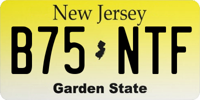 NJ license plate B75NTF