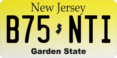 NJ license plate B75NTI