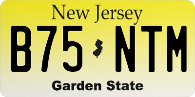 NJ license plate B75NTM