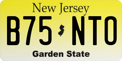 NJ license plate B75NTO