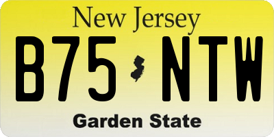 NJ license plate B75NTW
