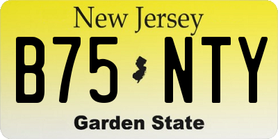 NJ license plate B75NTY