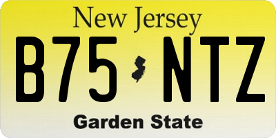 NJ license plate B75NTZ