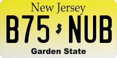 NJ license plate B75NUB