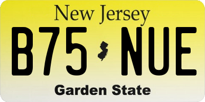 NJ license plate B75NUE