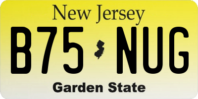 NJ license plate B75NUG