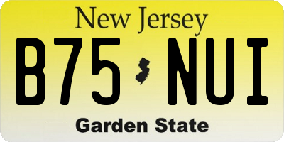 NJ license plate B75NUI