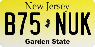 NJ license plate B75NUK