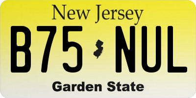 NJ license plate B75NUL