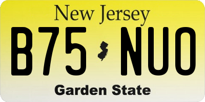 NJ license plate B75NUO