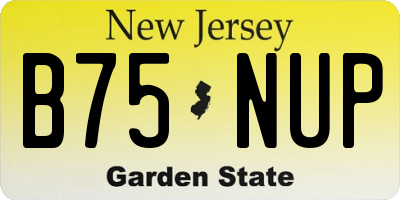 NJ license plate B75NUP