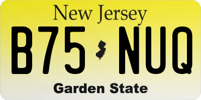 NJ license plate B75NUQ