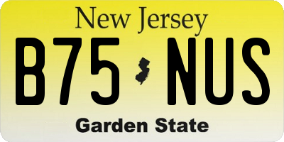 NJ license plate B75NUS