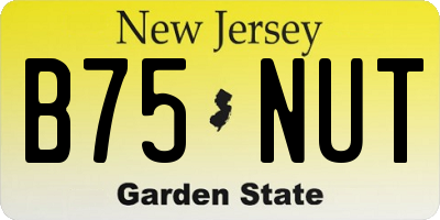 NJ license plate B75NUT