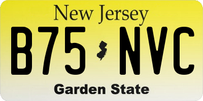 NJ license plate B75NVC