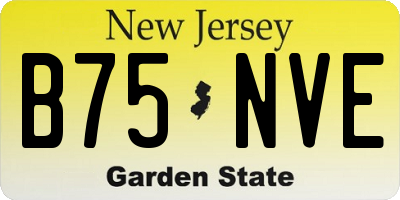 NJ license plate B75NVE