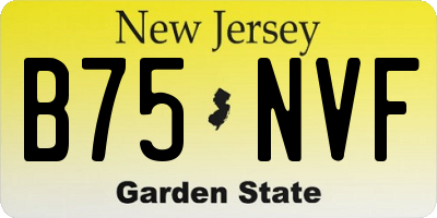 NJ license plate B75NVF