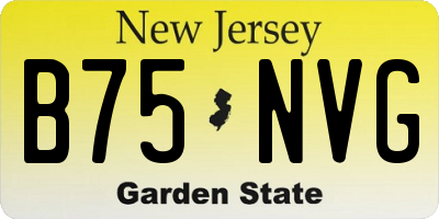 NJ license plate B75NVG