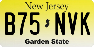 NJ license plate B75NVK