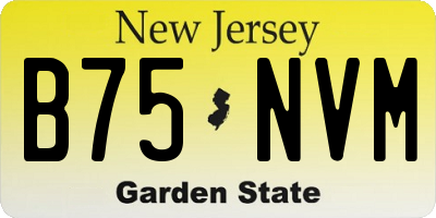 NJ license plate B75NVM