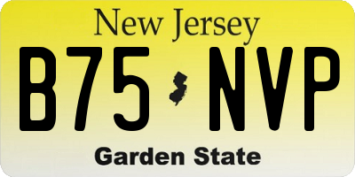 NJ license plate B75NVP