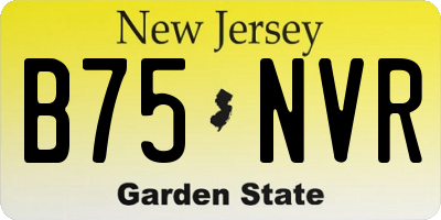NJ license plate B75NVR