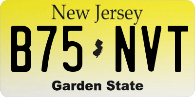 NJ license plate B75NVT