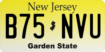 NJ license plate B75NVU