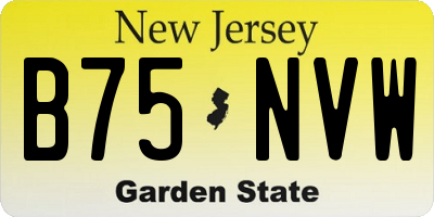 NJ license plate B75NVW